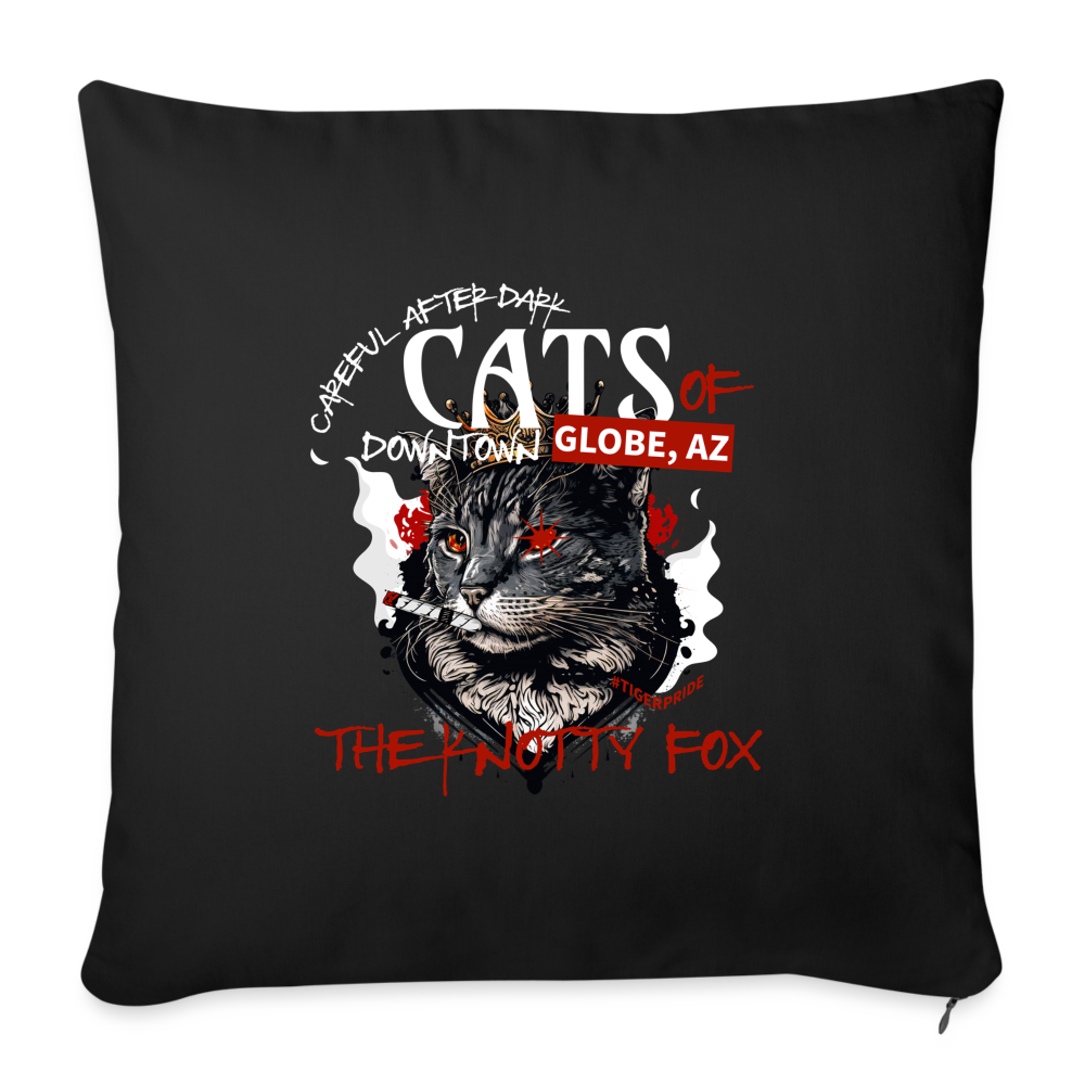 "Cat Gang Pillow" - black