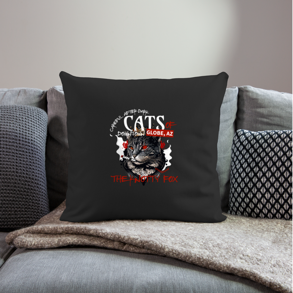 "Cat Gang Pillow" - black