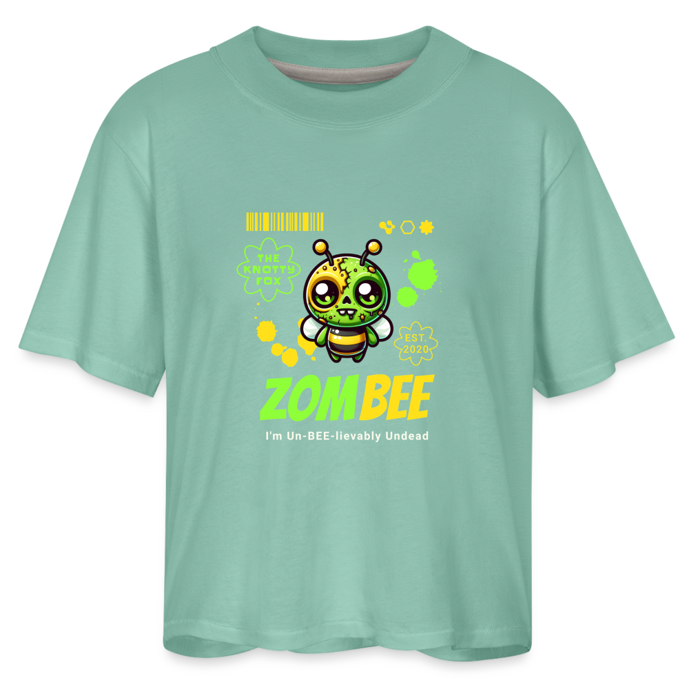 "ZomBee Boxy Tee" - saltwater