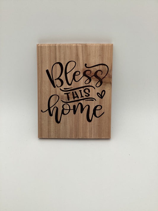 Bless this home small wood sign